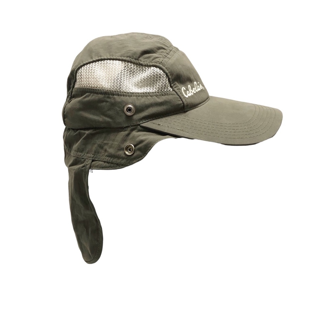 Cabela's | UPF50+ Sun Cutter Cap Ear & Neck Protection Green NWT Floats